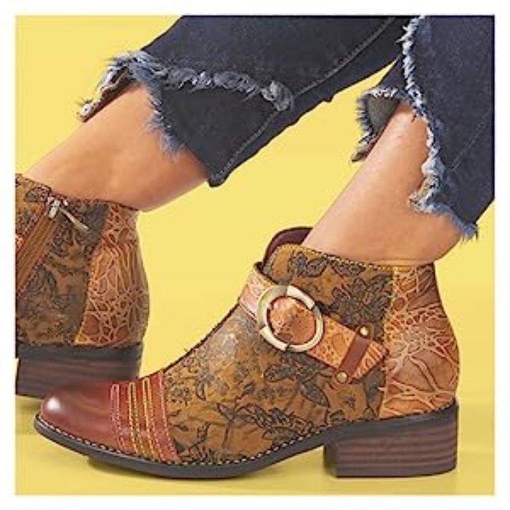 L'ARTISTE BY SPRING STEP Georgiana Genuine Leather Upper Bootie - 7.5 / 8